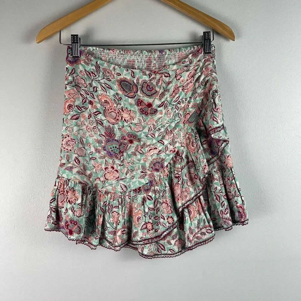 Poupette St Barth Ruffle Trimmed Mini Skirt
